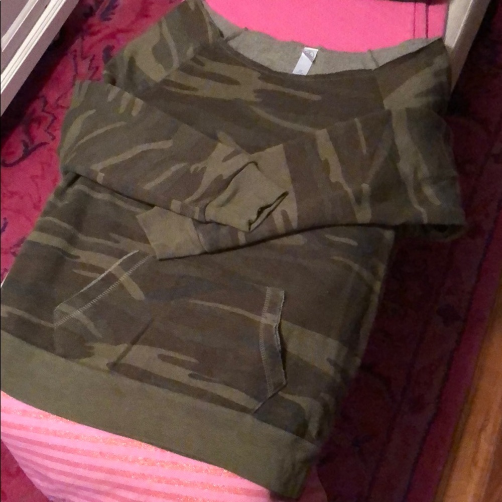 Off the Shoulder Alternative Apparel Camo